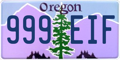 OR license plate 999EIF