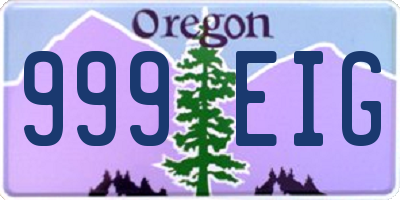 OR license plate 999EIG