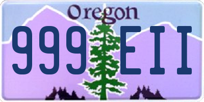 OR license plate 999EII