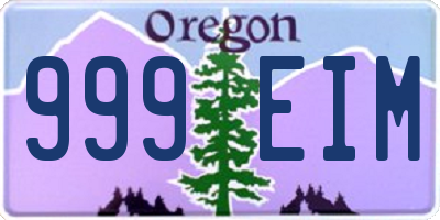 OR license plate 999EIM