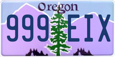 OR license plate 999EIX