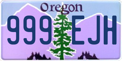 OR license plate 999EJH