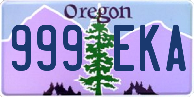 OR license plate 999EKA