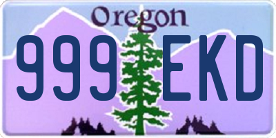 OR license plate 999EKD