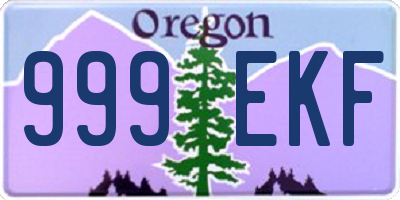 OR license plate 999EKF