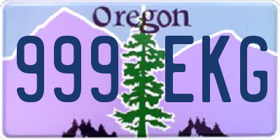 OR license plate 999EKG