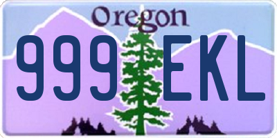 OR license plate 999EKL