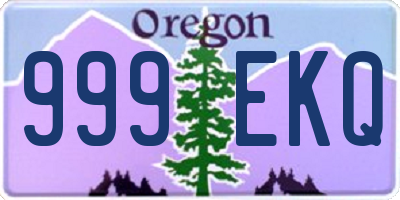OR license plate 999EKQ