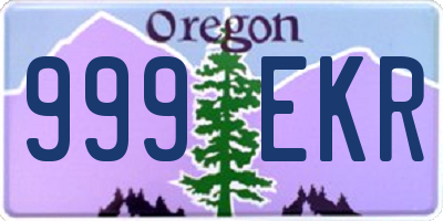 OR license plate 999EKR