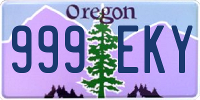OR license plate 999EKY