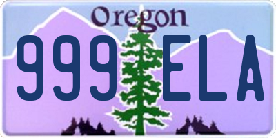 OR license plate 999ELA