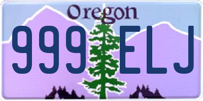 OR license plate 999ELJ