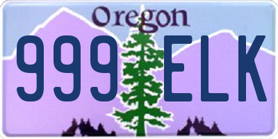 OR license plate 999ELK