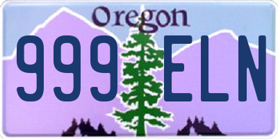 OR license plate 999ELN