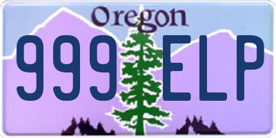 OR license plate 999ELP