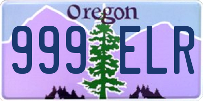 OR license plate 999ELR