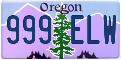 OR license plate 999ELW