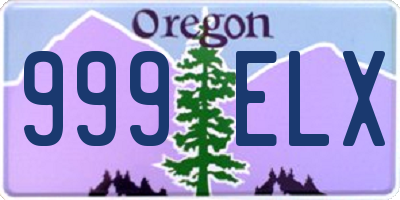 OR license plate 999ELX