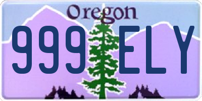 OR license plate 999ELY