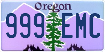 OR license plate 999EMC