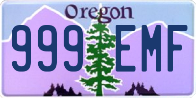 OR license plate 999EMF