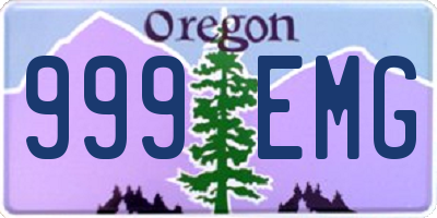 OR license plate 999EMG