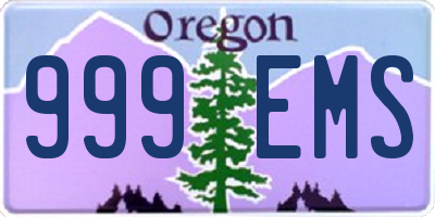 OR license plate 999EMS