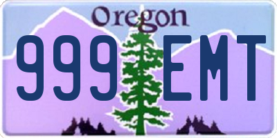OR license plate 999EMT