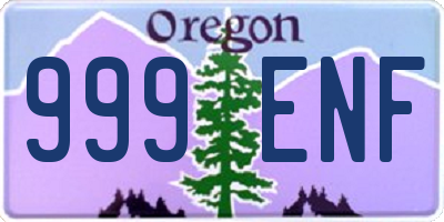 OR license plate 999ENF