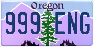 OR license plate 999ENG