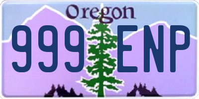 OR license plate 999ENP