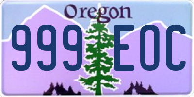 OR license plate 999EOC
