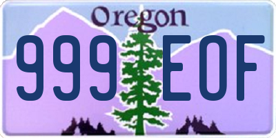 OR license plate 999EOF