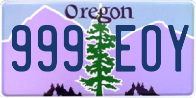 OR license plate 999EOY