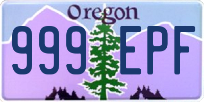 OR license plate 999EPF