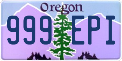 OR license plate 999EPI