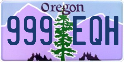 OR license plate 999EQH