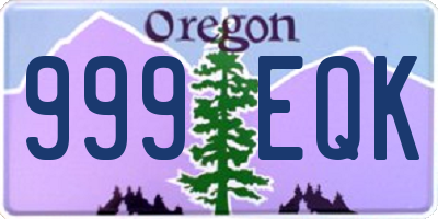 OR license plate 999EQK