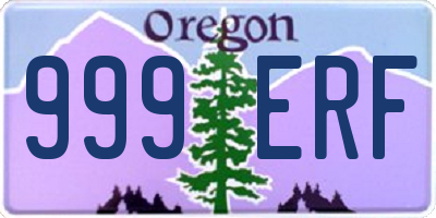 OR license plate 999ERF