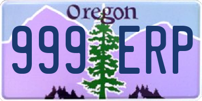 OR license plate 999ERP