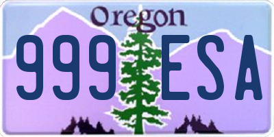 OR license plate 999ESA