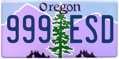 OR license plate 999ESD