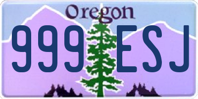 OR license plate 999ESJ