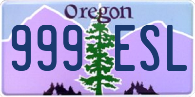 OR license plate 999ESL