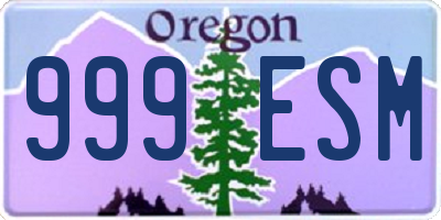 OR license plate 999ESM