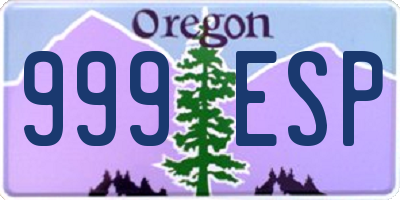 OR license plate 999ESP