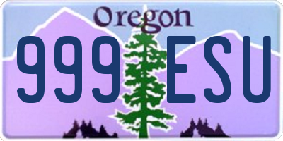 OR license plate 999ESU