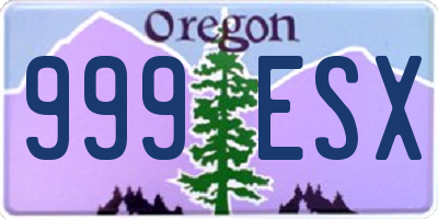 OR license plate 999ESX