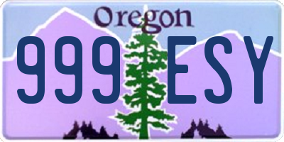 OR license plate 999ESY