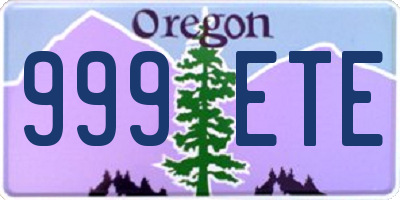 OR license plate 999ETE